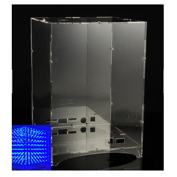 Transparent Acrylic Board Housing For 8x8x8 3D Light Cube Kit