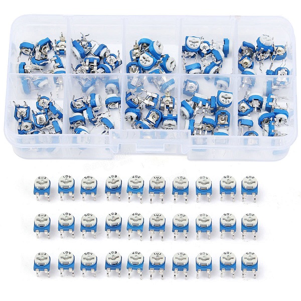 Banggood - 100pcs 100R~500K ohm Potentiometer Trimpot Variable Resistor Assortment Kit