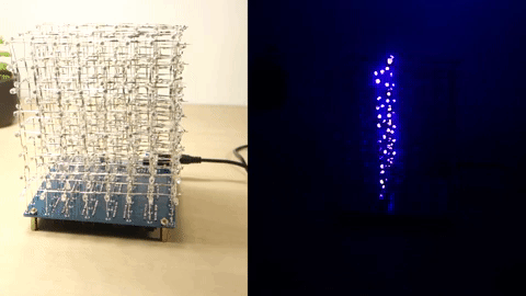 3D Light Squared DIY Kit 8x8x8 3mm LED Cube Green Ray LED MT