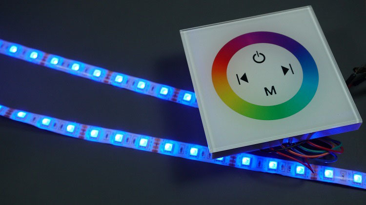 24V LED Strip Lights - Touch Series RGB LED Controller with Color Wheel