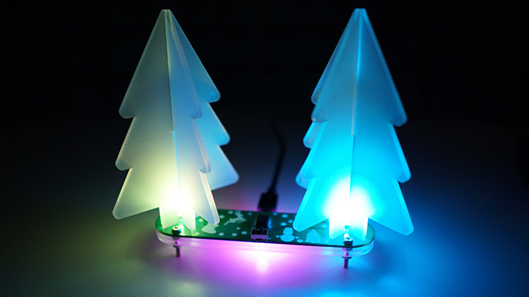 DIY Kit Electronics Christmas Tree assembled