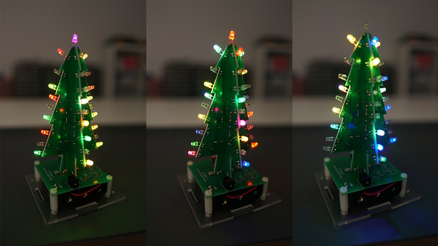 DIY Kit Electronics Christmas Tree assembled