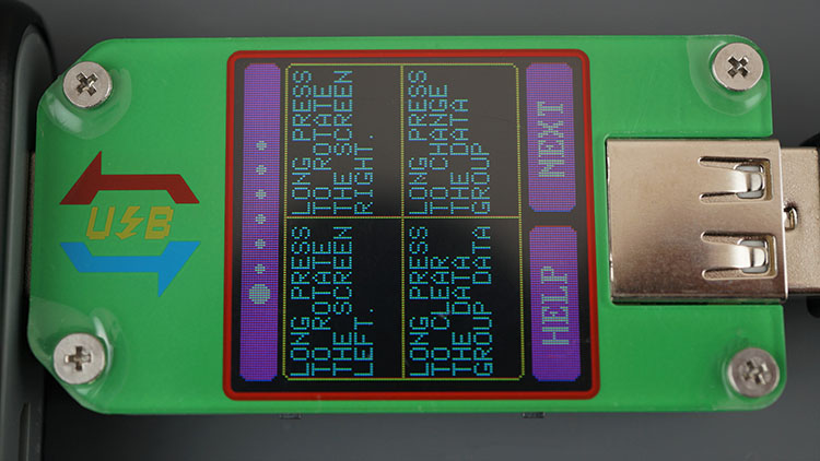UM24 UM24C USB Tester RUIDENG help menu long press rotate screen