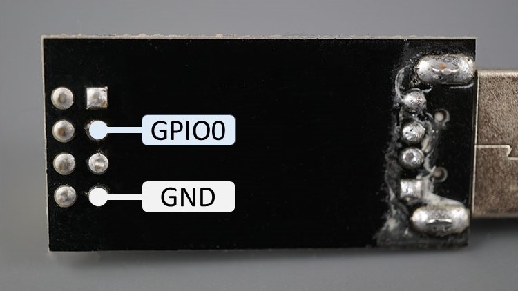 ESP8266 ESP-01 Adapter USB Programmer CH340 Serial Back GPIOs highlighted