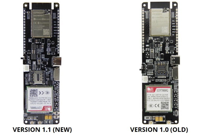 SIM7000G LILYGO ESP32 Versions